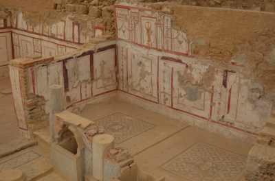 Tiles and frescos in the houses