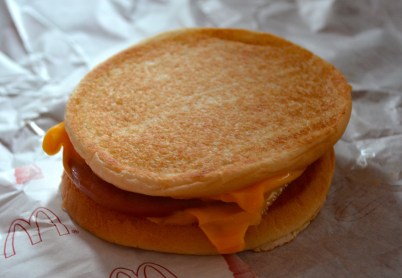 Yes, the bun is upside down. That is how they served it. This item didn't last for long